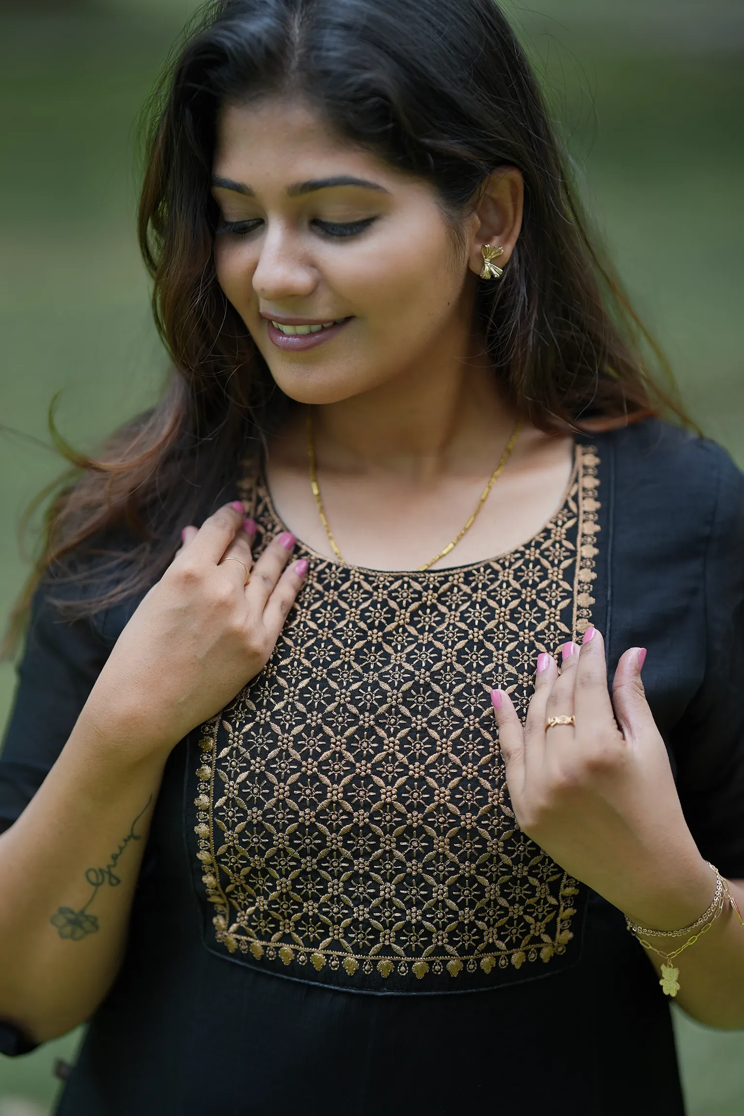 Vaidurya Premium Black Art Silk Kurti – VSI 1076 - Image 2