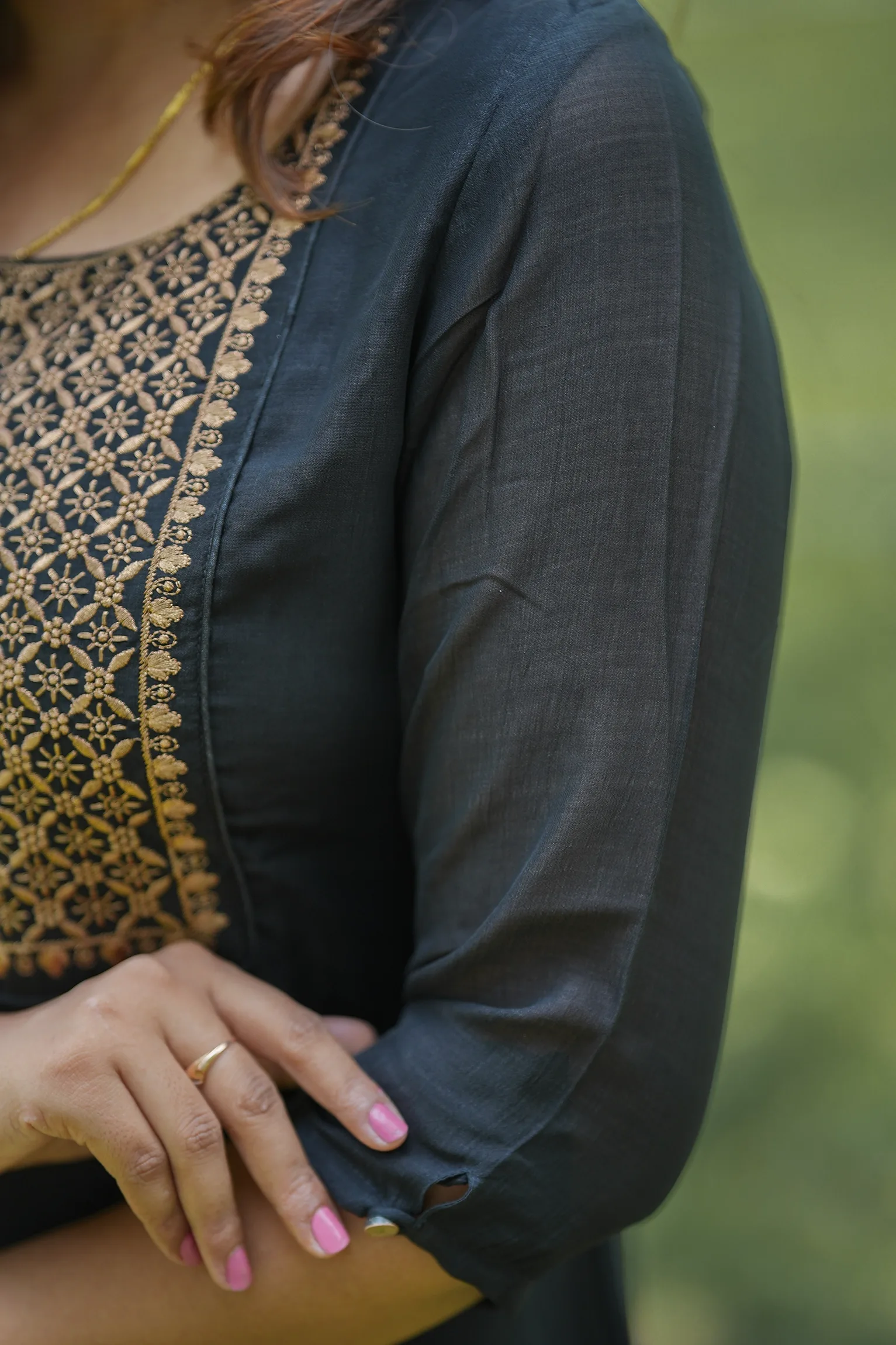 Vaidurya Premium Black Art Silk Kurti – VSI 1076 - Image 4